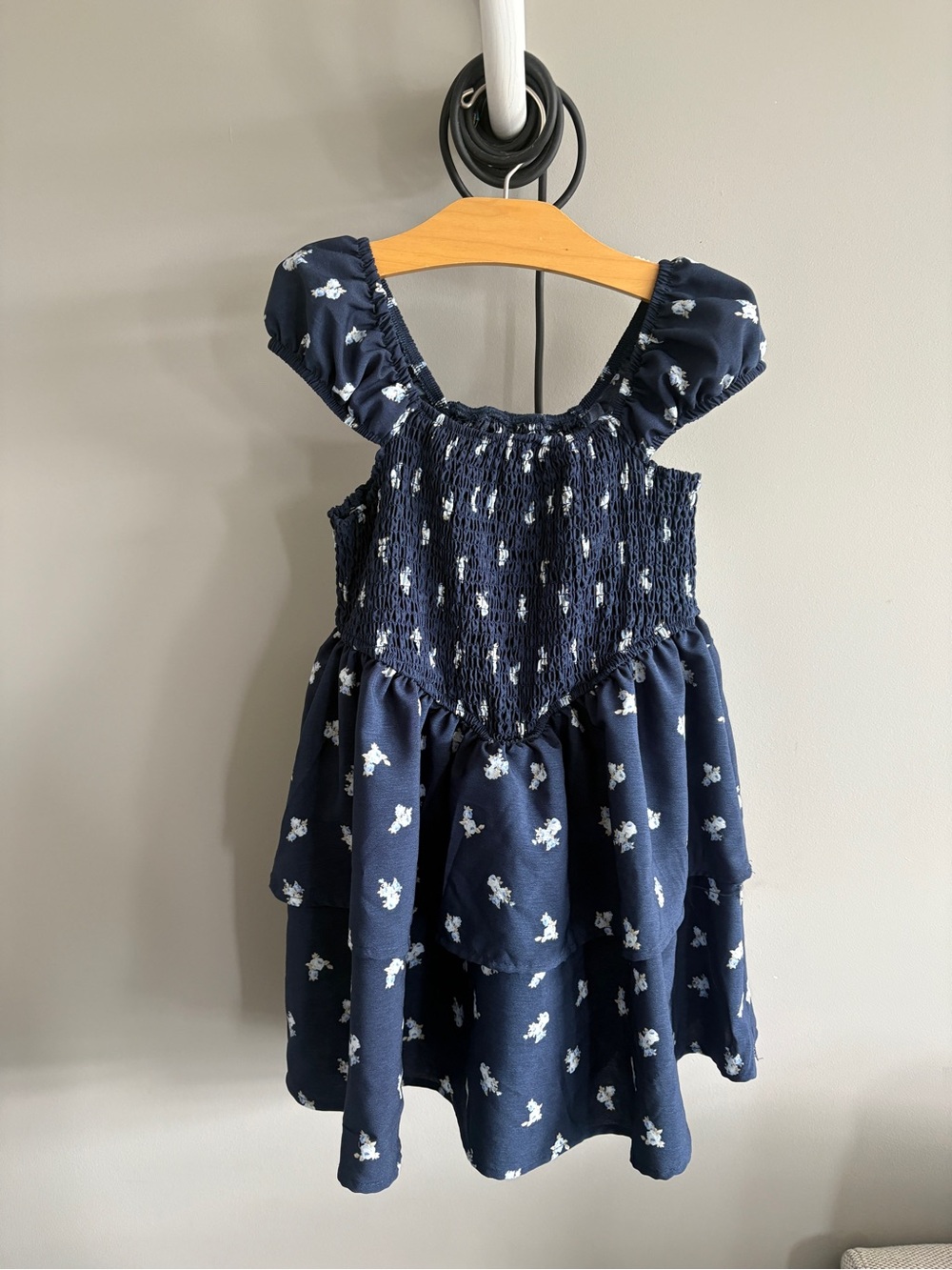 Girls smocked floral mini dress 7-8 years - Picture 1 of 5